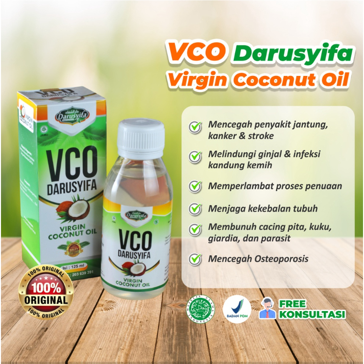 

VCO DARUSYIFA 125ML virgin coconut oil 125 ml minyak kelapa murni untuk kolesterol