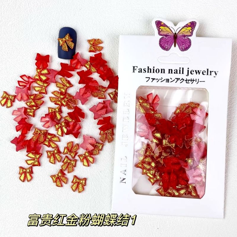 HIASAN NAIL ART PITA MERAH GOLD | ACCESSORIES NAIL ART PITA MERAH GOLD