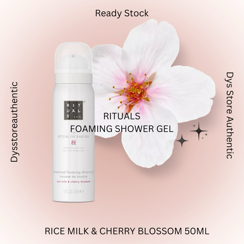 READY STOCK RITUALS RICE MILK & SAKURA Foaming Shower Gel