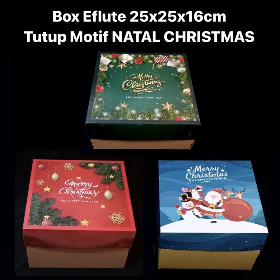 

( 5 pcs ) Dus Kotak Kue Hampers Natal Box 25x25x16 cm Packaging Bolu Brownies