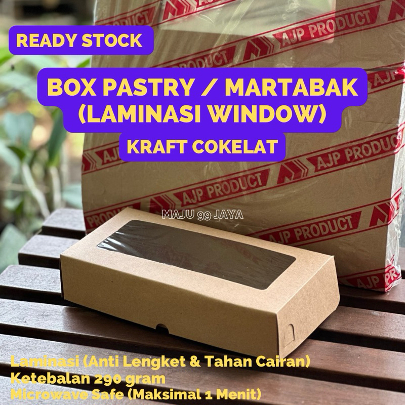 

Dus Pastry Kraft Cokelat Laminasi Window Ukuran 24x12x5 cm Ketebalan 290gsm | Box Pastry Martabak Brownies Bolen Kotak Bronis Risol Sate Zuppa Soup