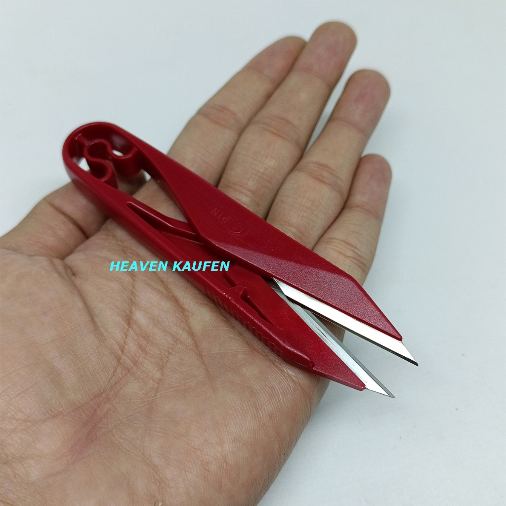 Gunting Benang Cekris Gunting Benang Jahit Thread Trimmer Nyaman Tajam Stainless Steel - Maroon