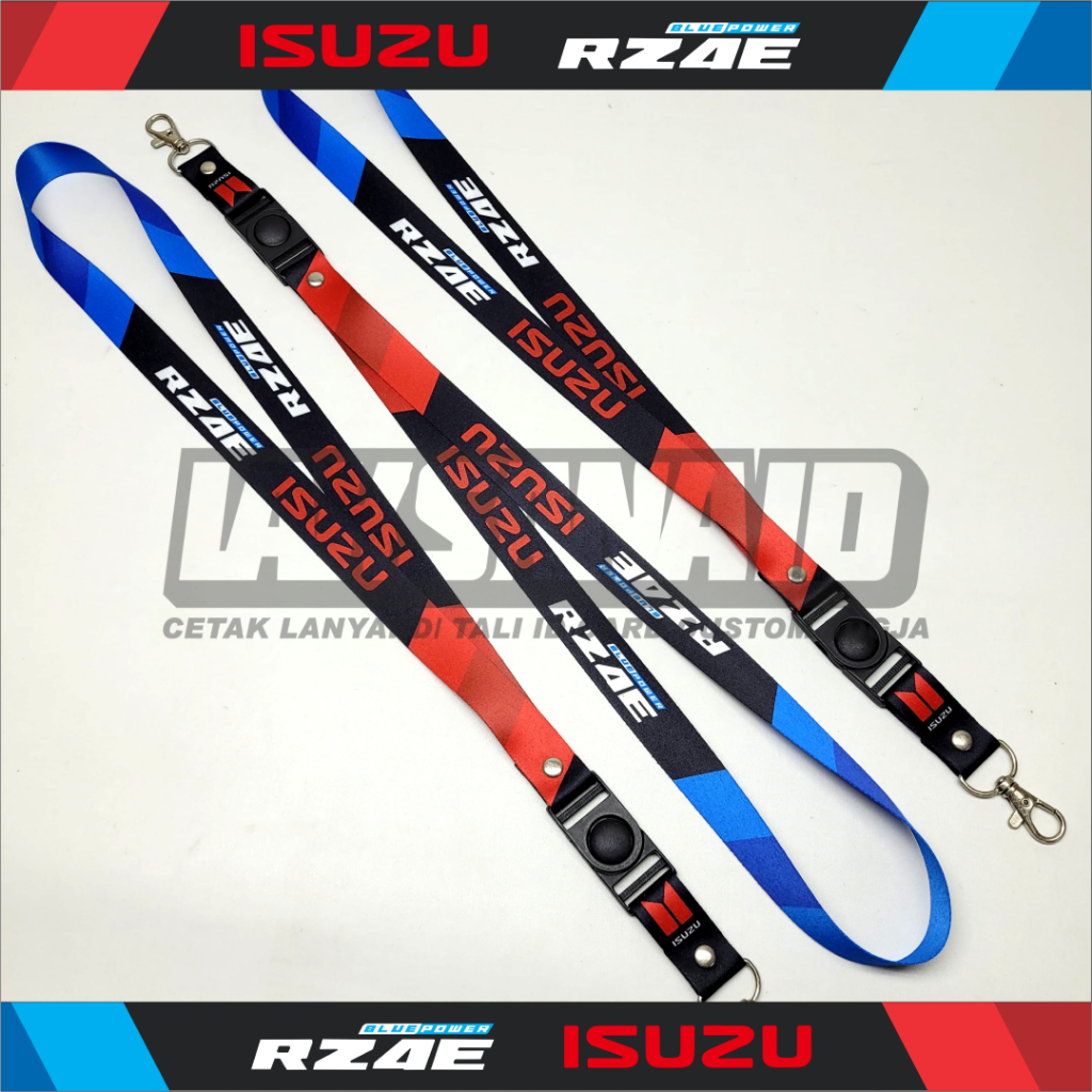 

LANYARD TALI ID CARD ISUZU RZAE (HITAM BIRU MERAH) PLUS HOLDER