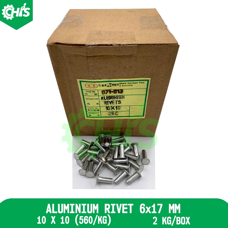 PAKU KAMPAS REM/PAKU RIVET ALUMINIUM 10X10