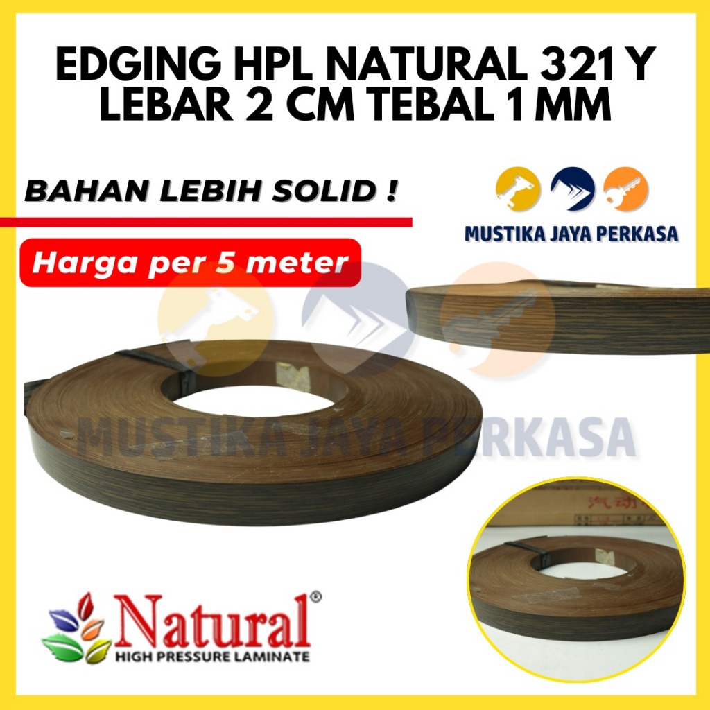 Per 5 Meter Edging HPL Natural NE 321 Y 1x22mm 2 CM Motif Woodgrain