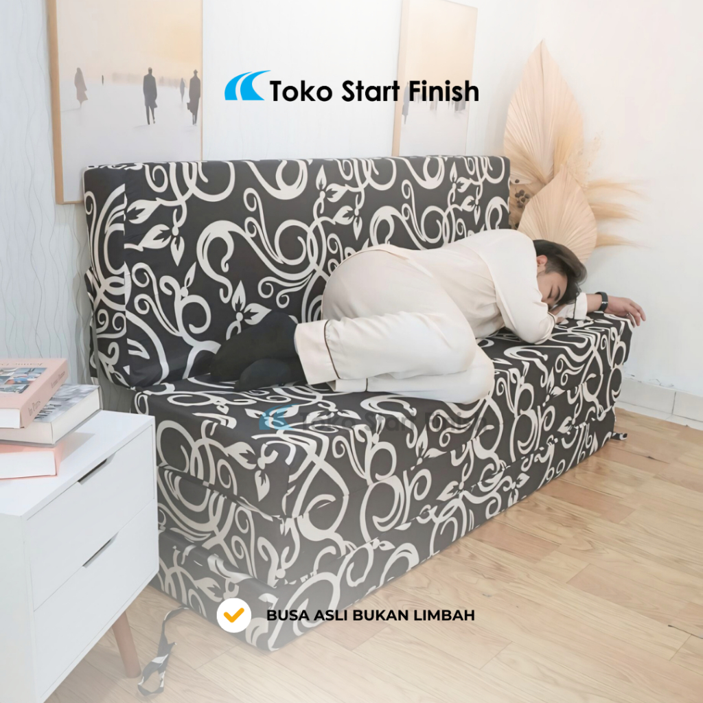 Kasur Busa Super Awet 200x90 cm Tebal 20 | Kasur Lipat Busa Murah Motif | Matras Busa Single