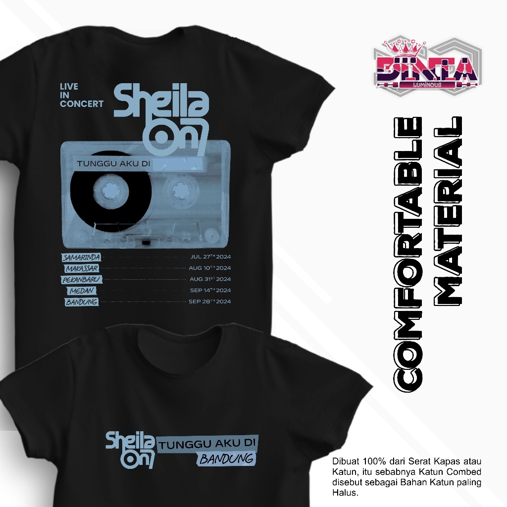 Baju Kaos Distro Viral Sheila On 7 SO 7 Live In Concert Tunggu Aku Di Jakarta Medan Makassar Bandung