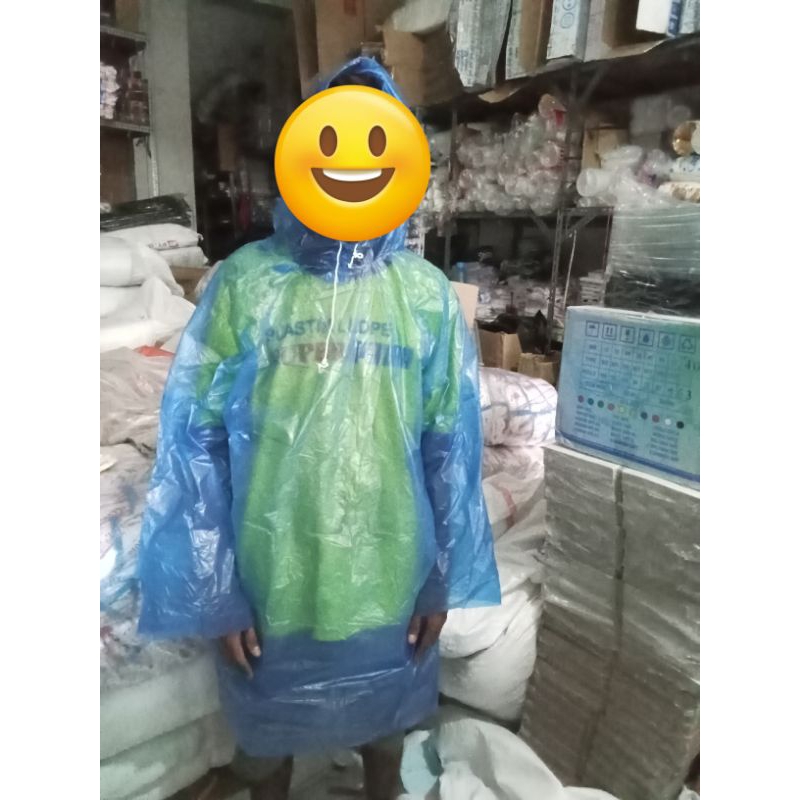 jas hujan plastik model ponco kuat tebal