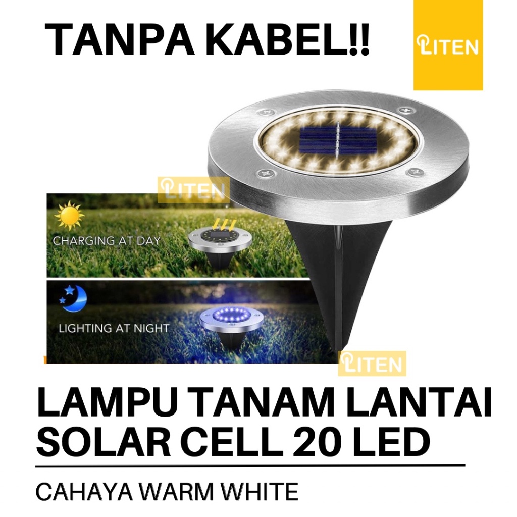 Lampu Lantai Tanam Solar Cell 20 Mata / Ground Light Outdoor Waterproof IP65 UPLIGHT / Lampu Taman T