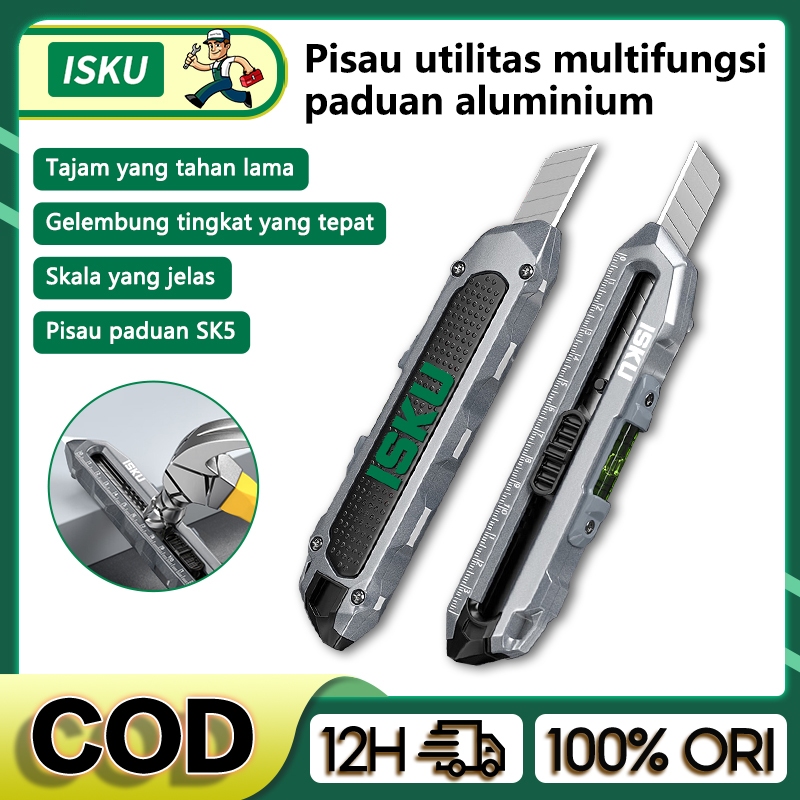 

ISKU Pisau Cutter multifungsi paduan aluminium/Knife Cutter Knife Auto Lock Cutter SK5 Bahan