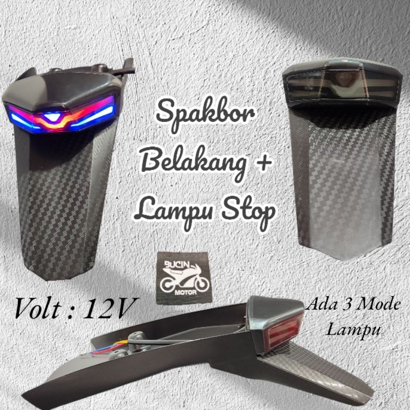 SPAKBOR BELAKANG KLX BF / KLX 150 MODEL LAMPU LED PLUS LAMPU STOP + LAMPU SEN