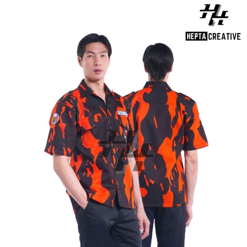 HEPTACREATIVE BAJU PEMUDA PANCASILA PRIA FULL LORENG KEMEJA PDH PDL PP