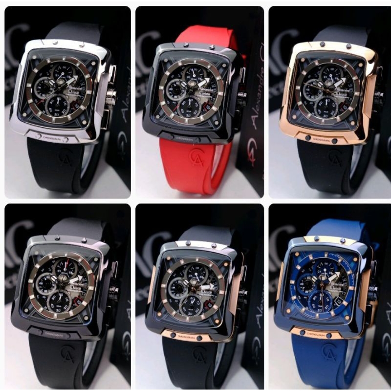 Alexandre Christie AC 3030 / Ac 3039 Jam Tangan Pria  Rubber