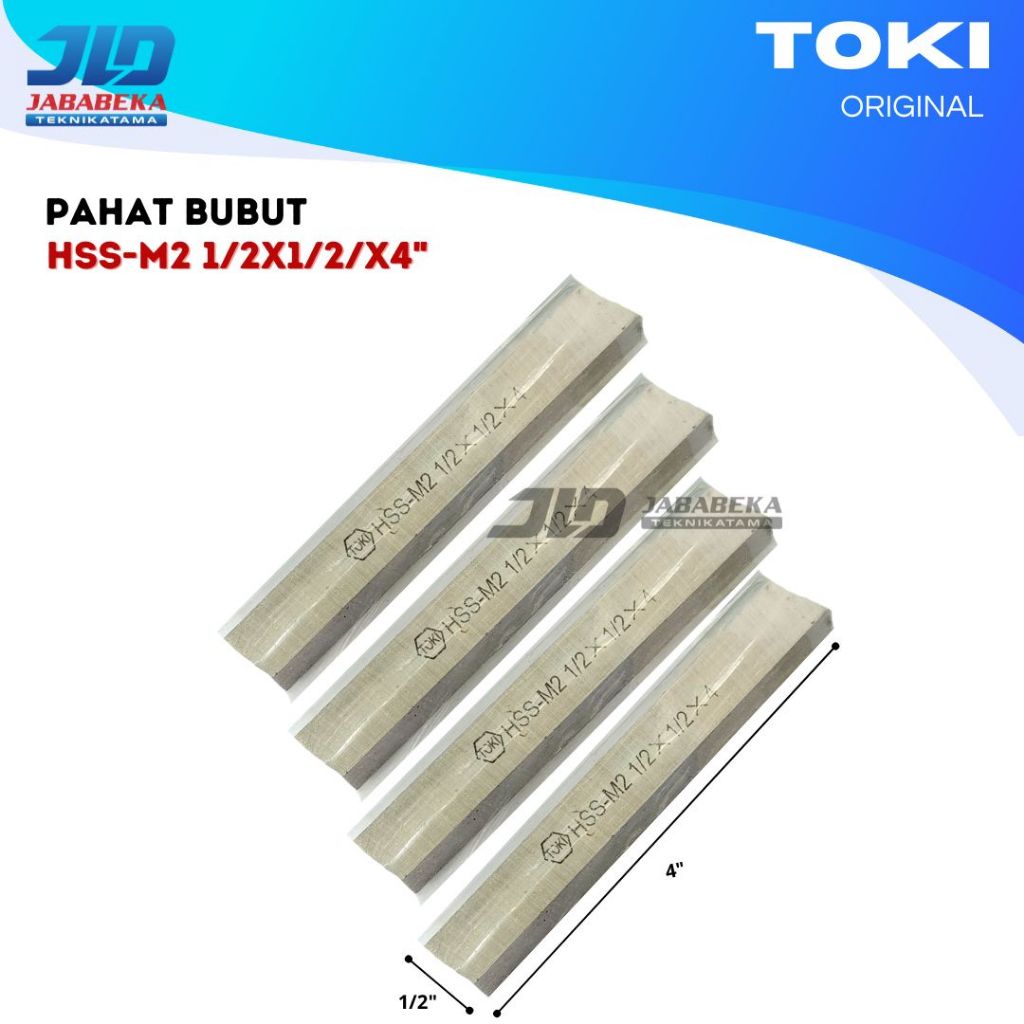 TOKI HSS-M2 1/2x1/2x4 Mata Pahat Bubut HSS M2 Merk TOKI