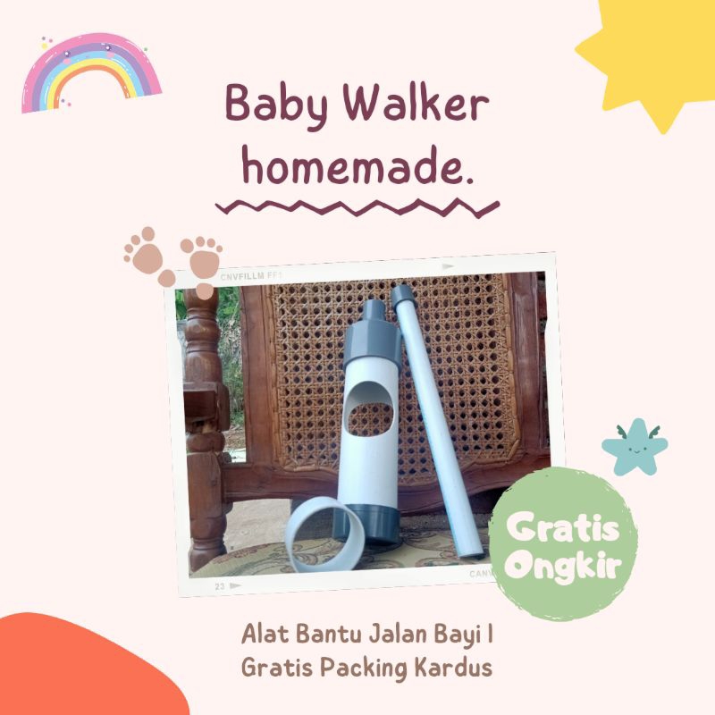 baby walker / alat bantu berjalan bayi / baby walker paralon