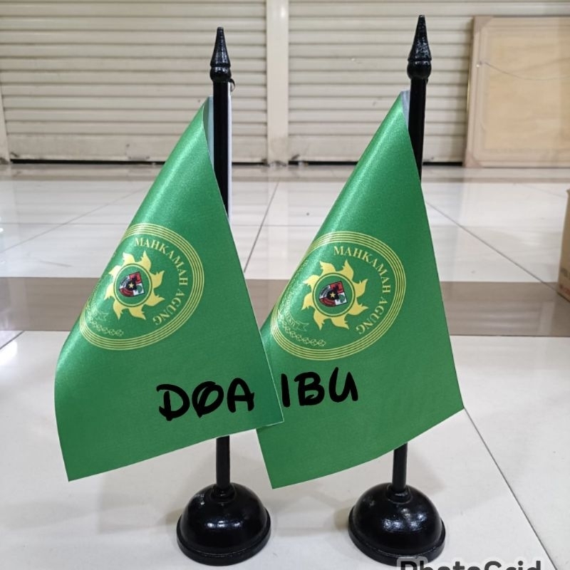 

best seller bendera logo Mahkamah Agung+tiang kayu meja