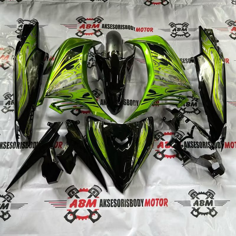 PAKET FULL BODY HALUS+STRIPING JUPITER MX NEW 135 HIJAU HITAM