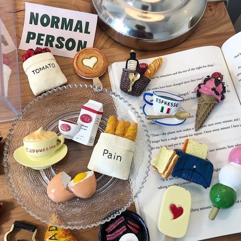 Magnet Tempelan Kulkas Stiker Kulkas Lucu Bentuk Makanan Kue Pastry Aesthetic