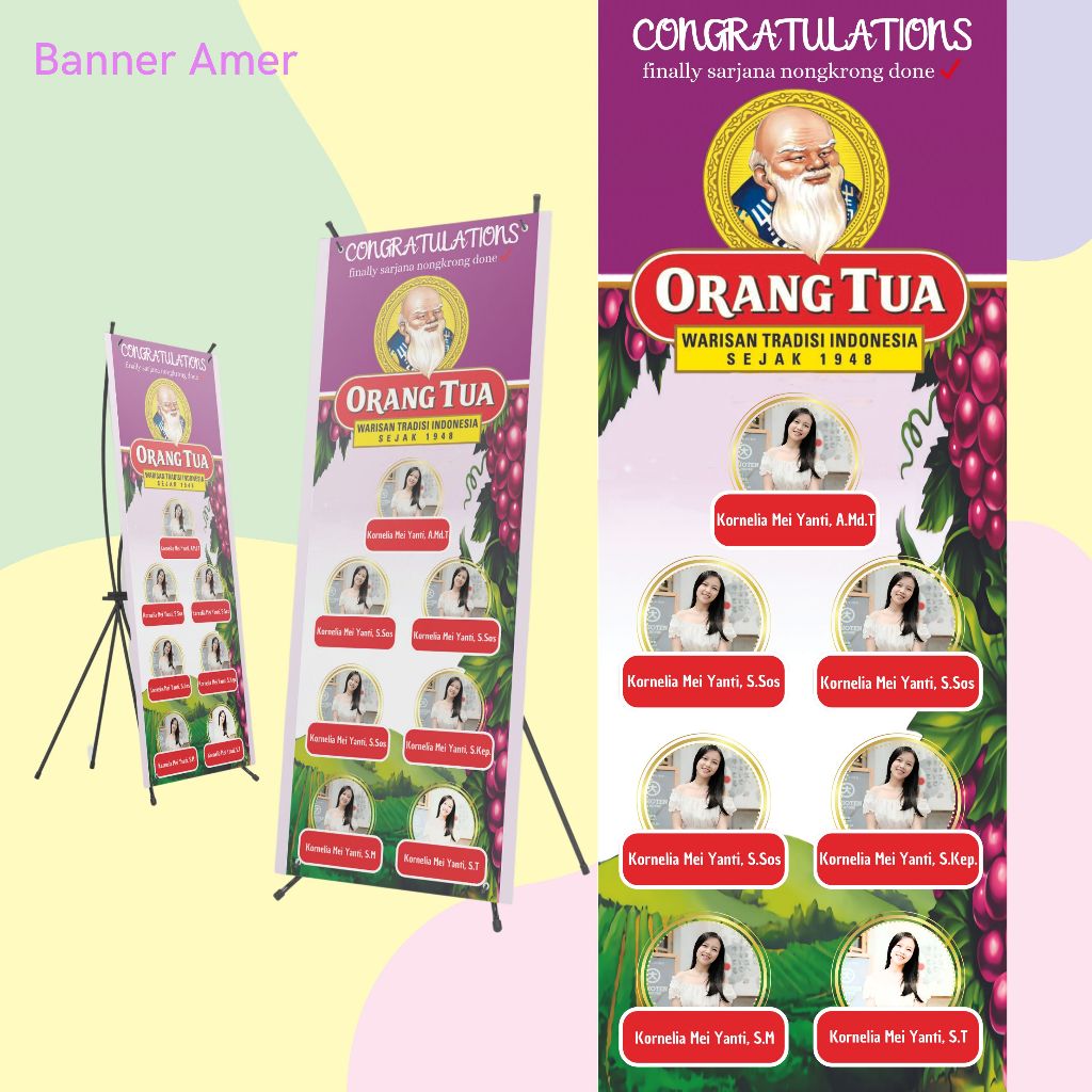 CETAK BANNER WISUDA AMER [X-BANNER UKURAN 160x60]