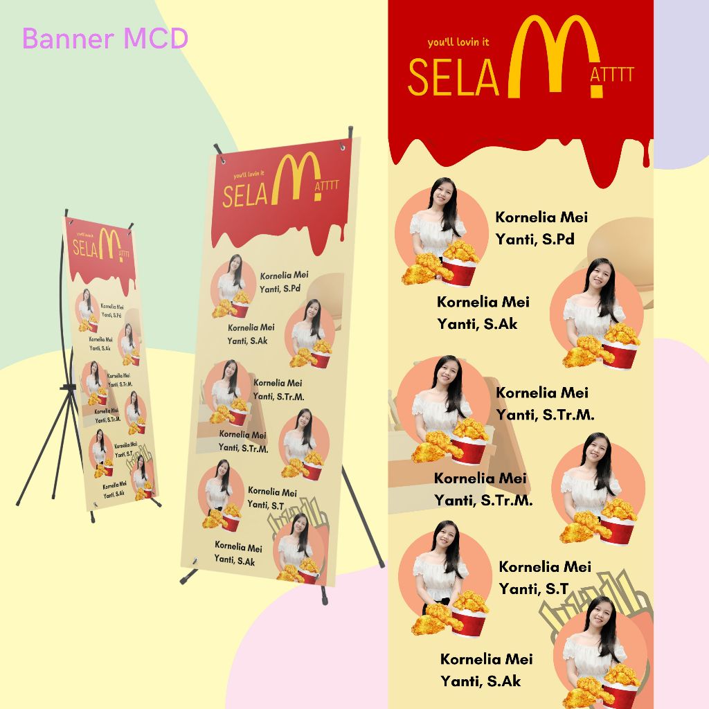 CETAK BANNER WISUDA MCD [X-BANNER UKURAN 160x60]