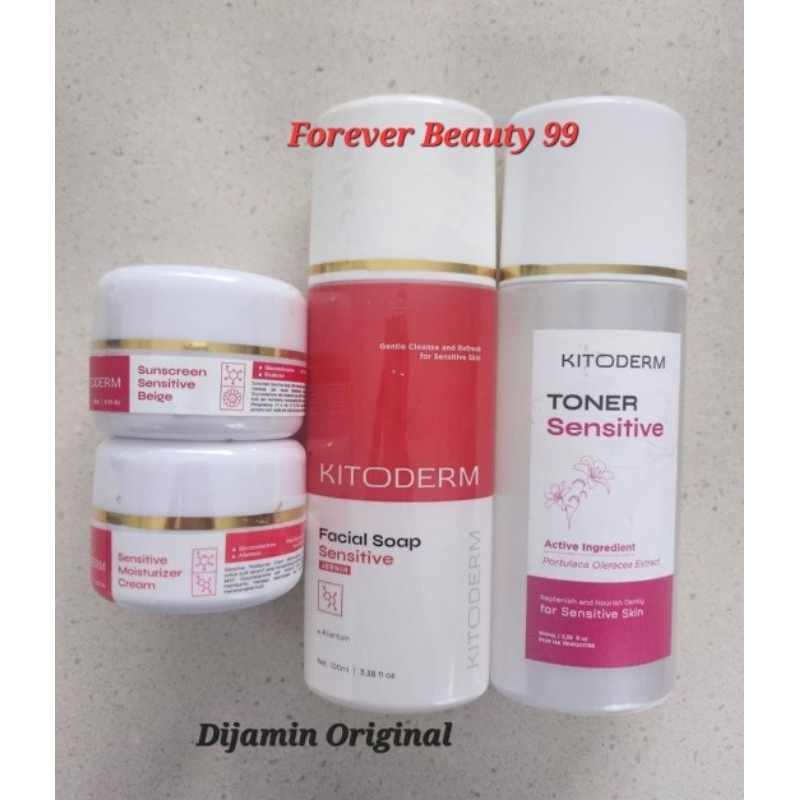 Kitoderm paket cream sensitive skin BPOM isi 4 - krim pelembab wajah sensitif