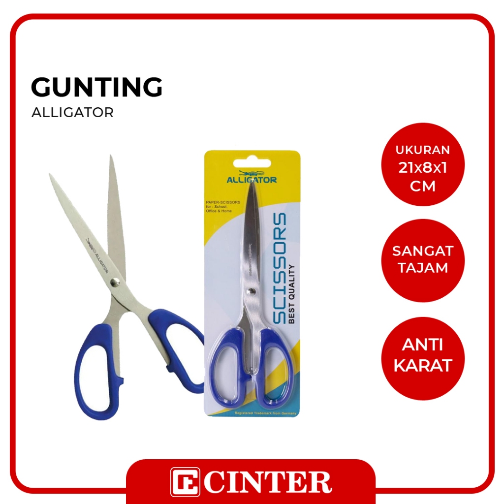 

ALLIGATOR - GUNTING / SCISSORS / PEMOTONG KERTAS 589551 UKURAN BESAR BLUE