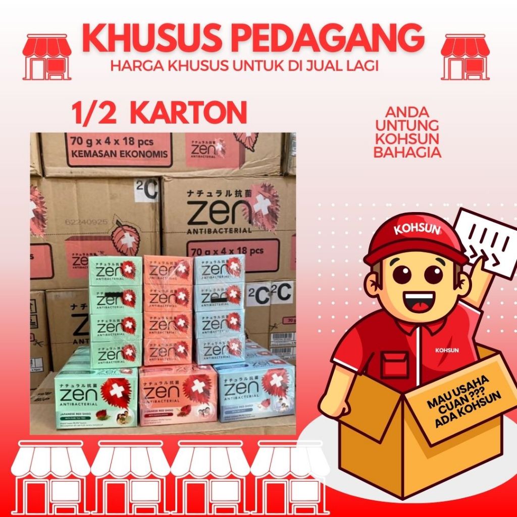 1/2 Karton Sabun Zen Batang 70gr - Paket Usaha Barsoap Zen