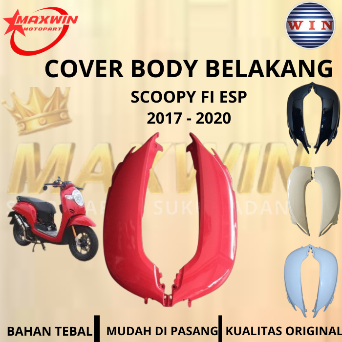 Cover Body Belakang Kanan Kiri Scoopy All New Esp Tahun Motor 2017- 2020 Merk Win Kualitas Original