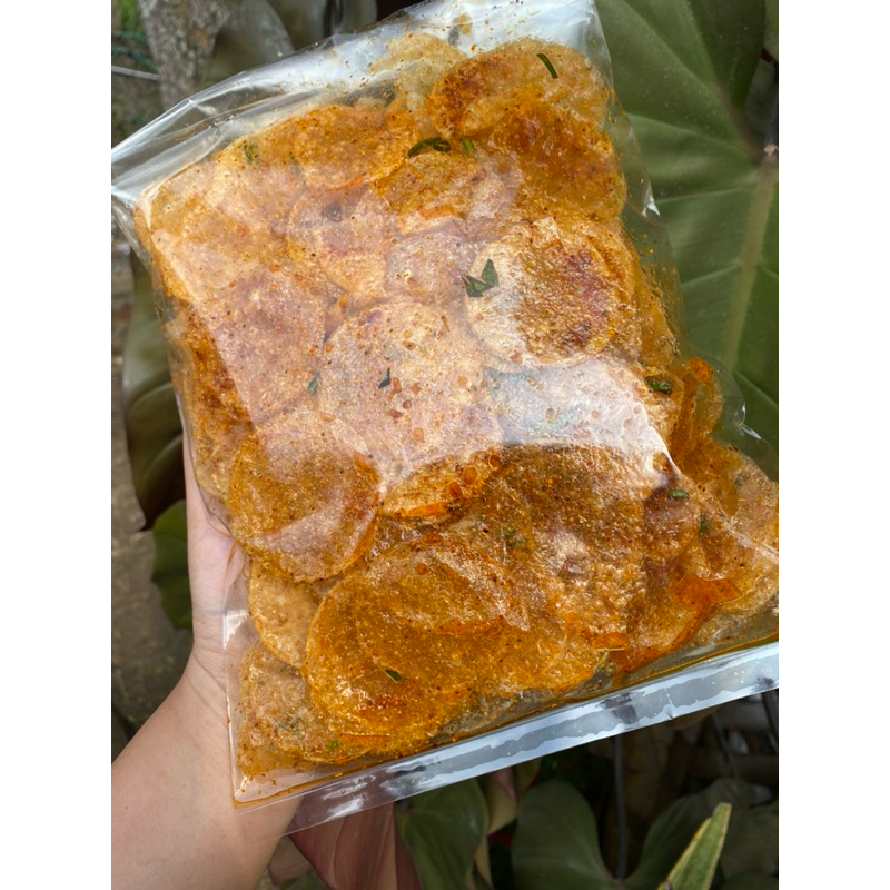 

kripik Kaca Pedas Extra Pedas dan Original Daun Jeruk Gurih dan Lezat