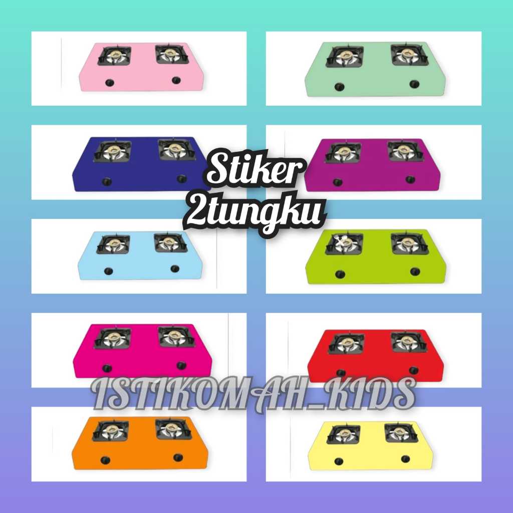 Stiker Kompor 2 Tungku WARNA POLOS