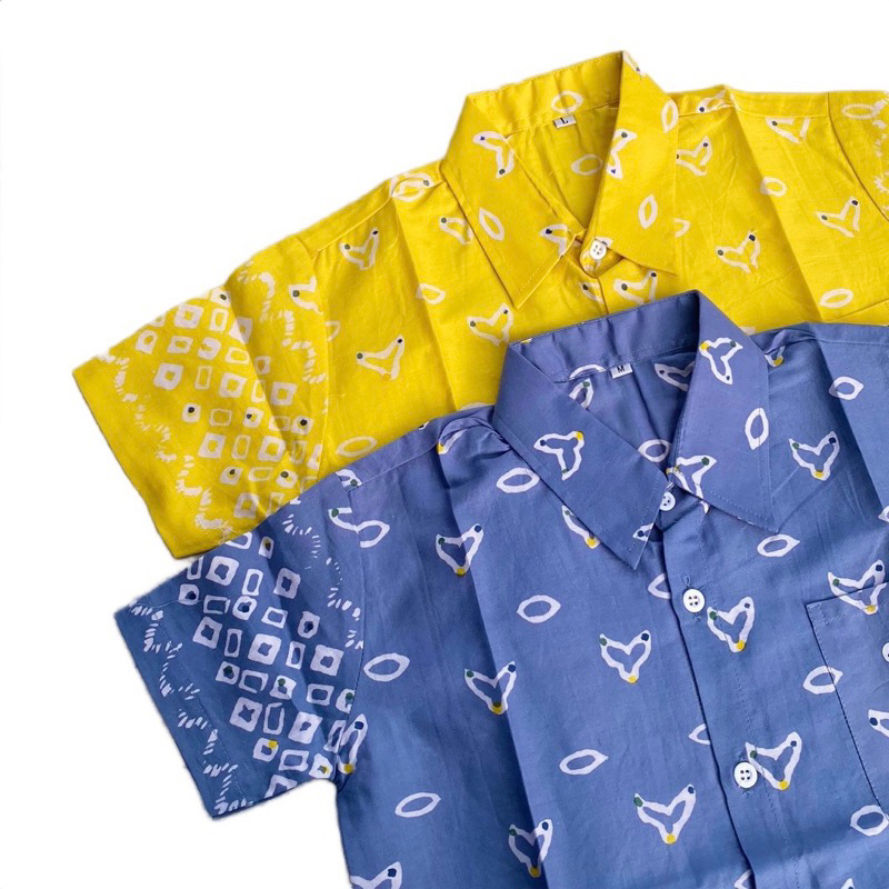 Kemeja batik anak cowok motif jumputan/ kemeja batik anak umur 4-9th/ kemeja batik anak batik cap ha