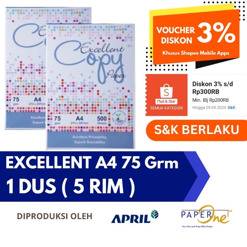 

Kertas FotoCopy Foto Kopi Fotokopi Print Hvs A4 75Gr 70Gr 1 Box