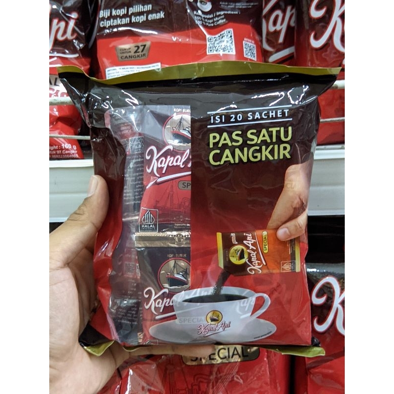 

KOPI KAPAL API SPECIAL Isi 20 Sachet @6 Gram || Kopi Kapal Api || Kapal Api || Kopi Kapal Api Isi 20 Sachet || Kopi || Kopi Bubuk || Kopi Spesial || Kopi Hitam || Kopi Asli || Kopi Murni