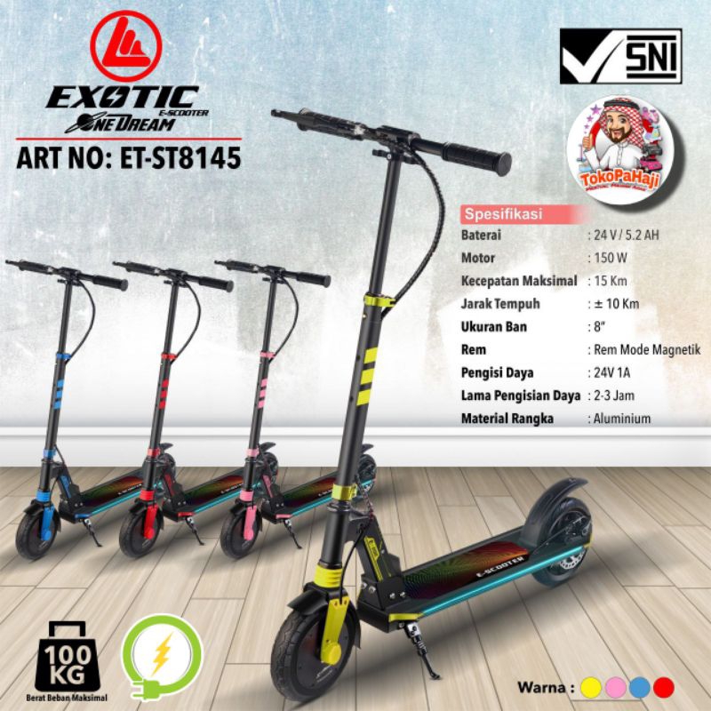 SKUTER LISTRIK RODA 2 ELECTRIC SCOOTER UNTUK ANAK ANAK DAN DEWASA / EXOTIC ET-ST8145