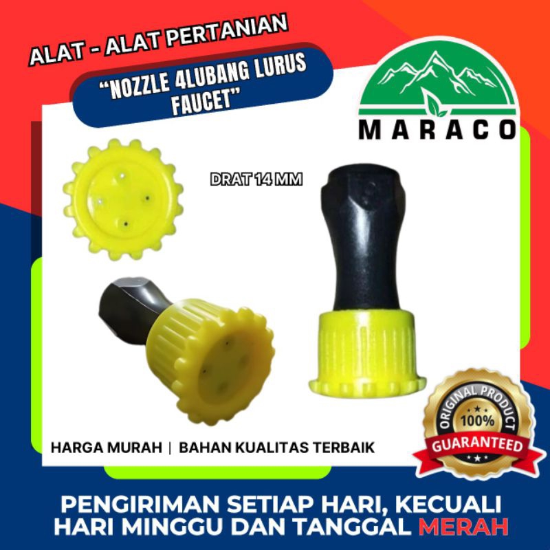 NOZZLE PLASTIK 4 LUBANG LURUS FAUCET(nosel atau nozzle sprayer  4 lubang)