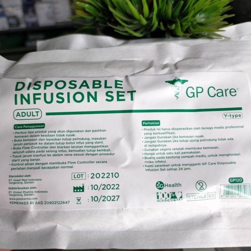 INFUS SET DEWASA TIPE Y | GP CARE | INFUSION SET ADULT TYPE Y CONNECTION