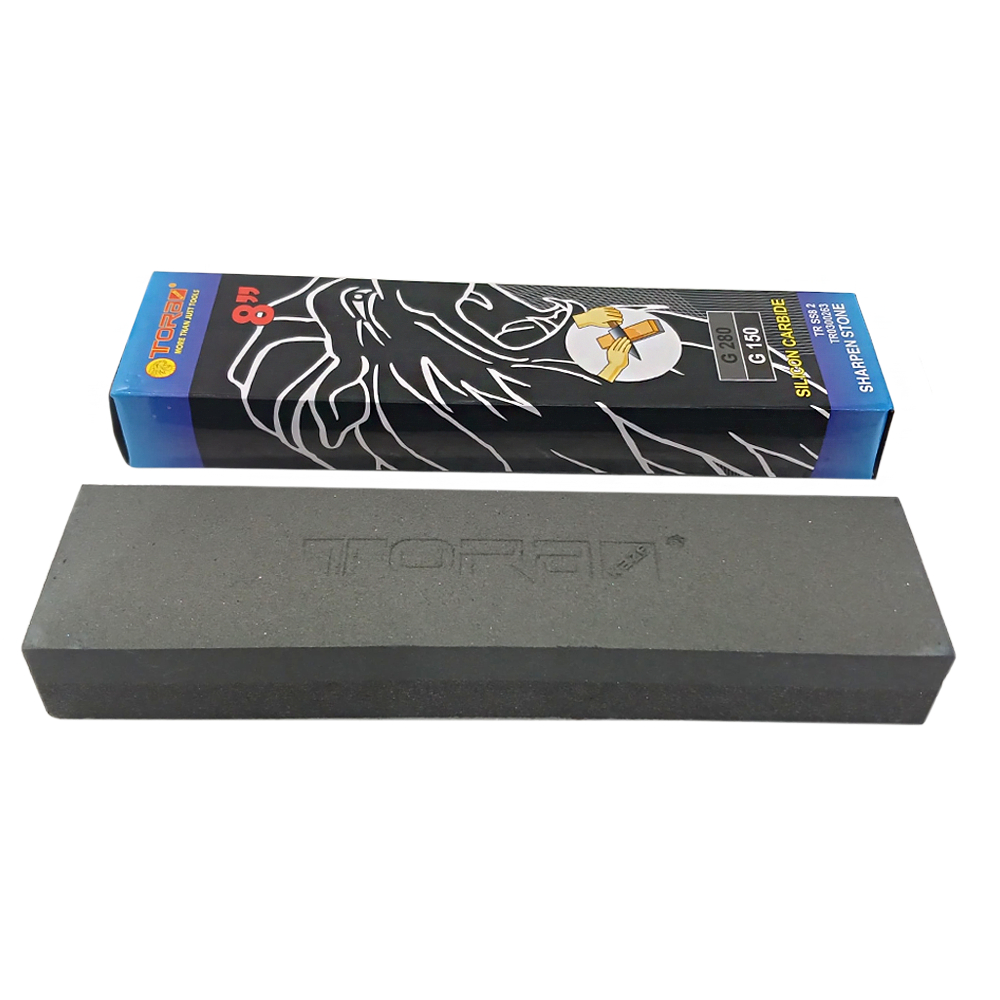 TORA Batu Asahan Pisau 8 Inch - Batu Asah Hitam Silicon Carbide