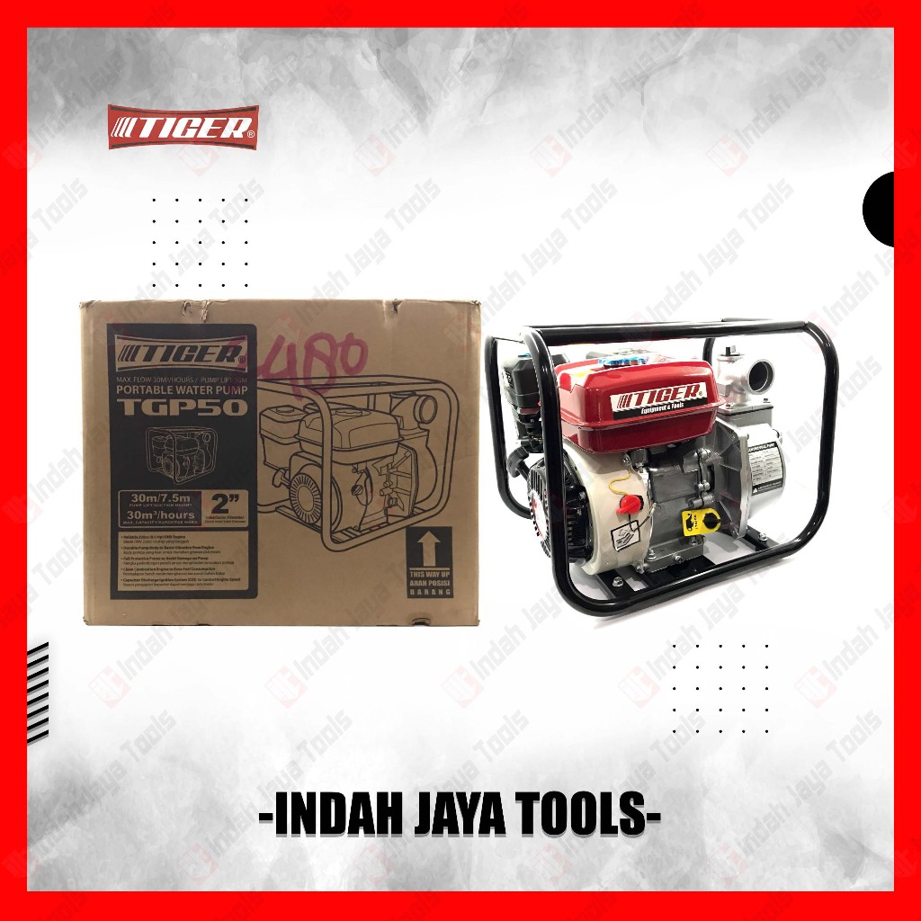 TIGER TGP50 Portable Water Pump 2" - Mesin Pompa Alkon Air Sawah Taman Irigasi