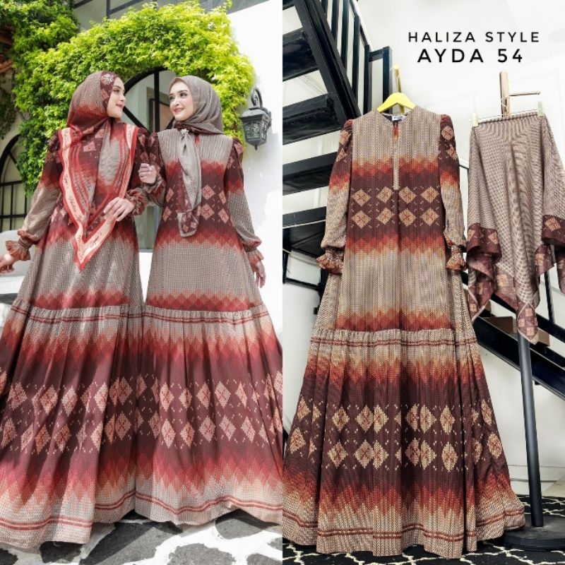 AYDA 54 | ABAYA SET SCARF SEGI 4 / SET KHIMAR BY HALIZA STYLE HALIZA SYARI