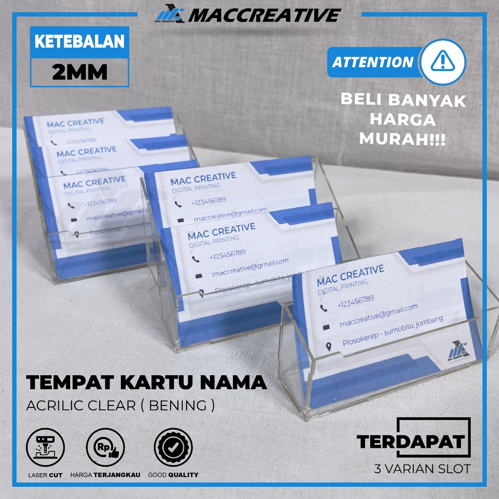

Tempat Kartu Nama Akrilik - Display Meja Kantor Bisnis - Rak Kartu Name Tag Susun Bahan Akrilik