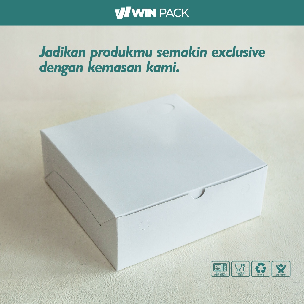 (20 Pcs) Box Nasi Box Kotak Catering Ukuran 20x20 18x18 Premium Putih Bersih