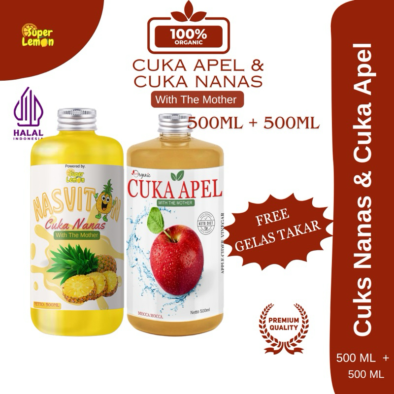 

Bundling Cuka Apel With Mother 500mL + Cuka Nanas With Mother 500mL by SuperLemon