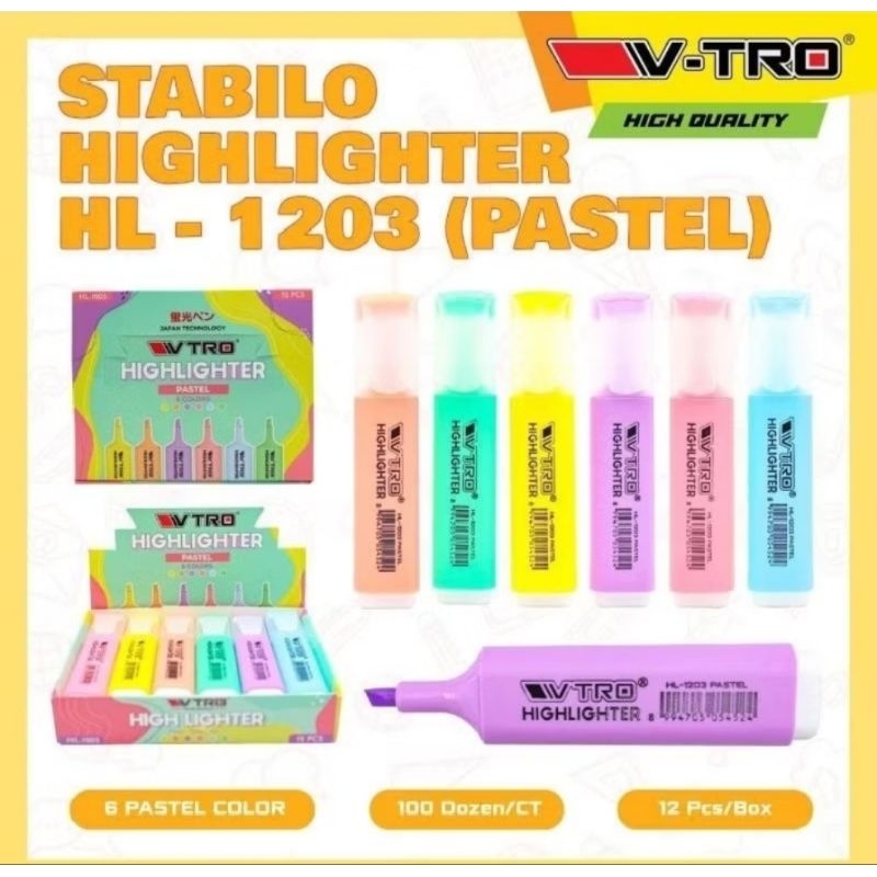 

Stabilo V Tro Highlighter Warna Pastel