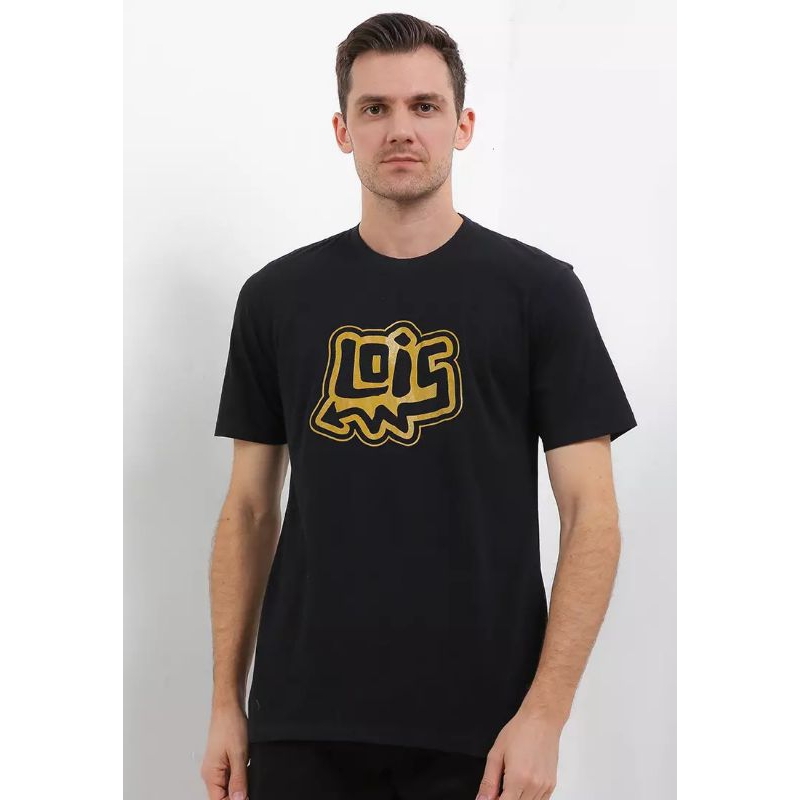 KSL2303 KAOS T-shirt LOIS ORIGINAL PRIA TERBARU WARNA HITAM KATUN