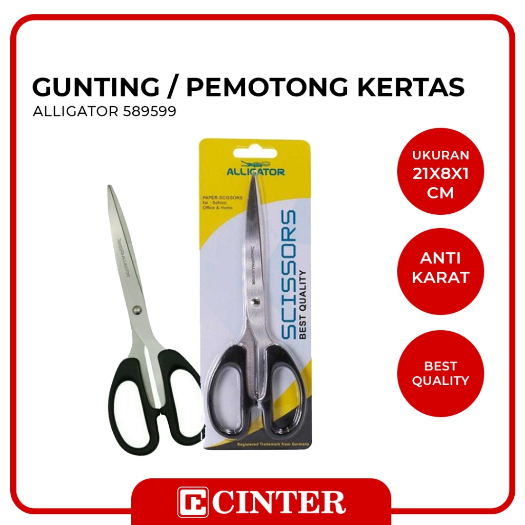 

ALLIGATOR - GUNTING / SCISSORS / PEMOTONG KERTAS 589599 UKURAN BESAR BLACK