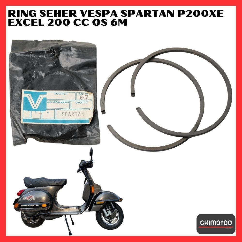 Ring Seher Vespa Spartan P200xe Excel 200 Cc Os Oversize Ukuran 6 M