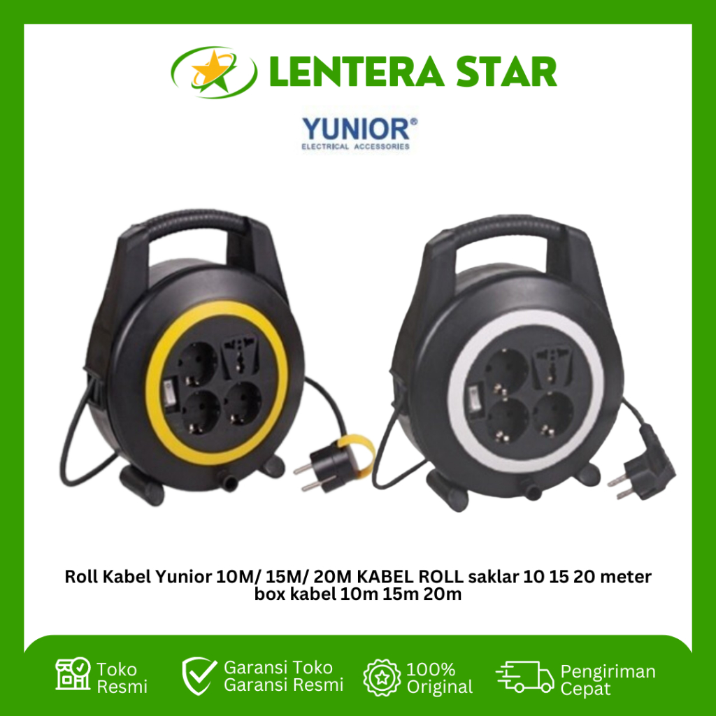 Roll Kabel Yunior 10M/ 15M/ 20M KABEL ROLL saklar 10 15 20 meter box kabel 10m 15m 20m