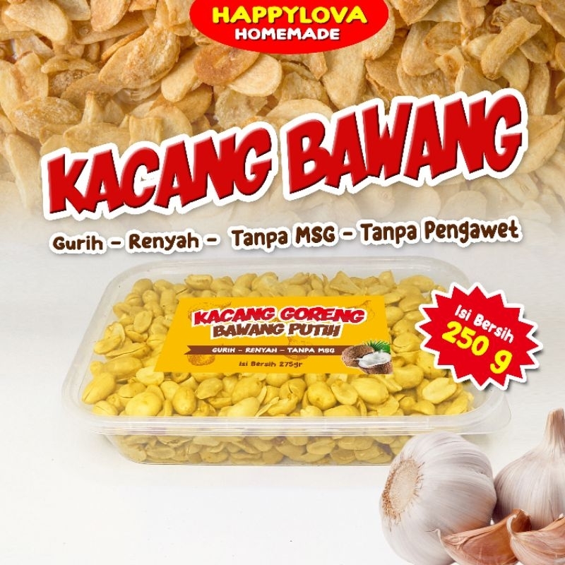 

Kacang Bawang Jumbo 250g Gurih Renyah Enak Tanpa Pengawet Tanpa MSG by Happylova