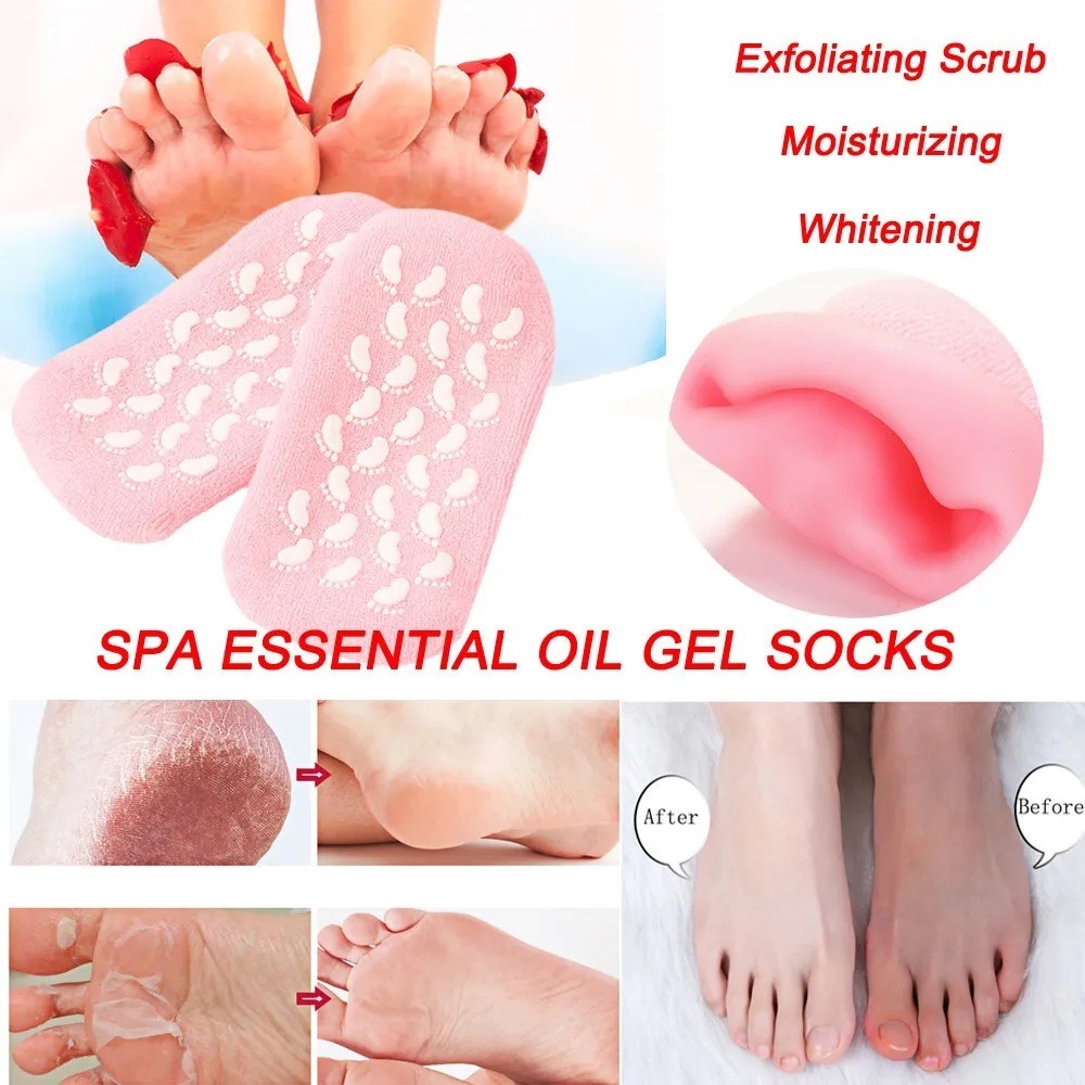 SPA GEL SOCKS - KAOS KAKI GEL SPA - SARUNG TANGAN GEL SPA PELEMBAB PENGHALUS KULIT KAKI KUKU