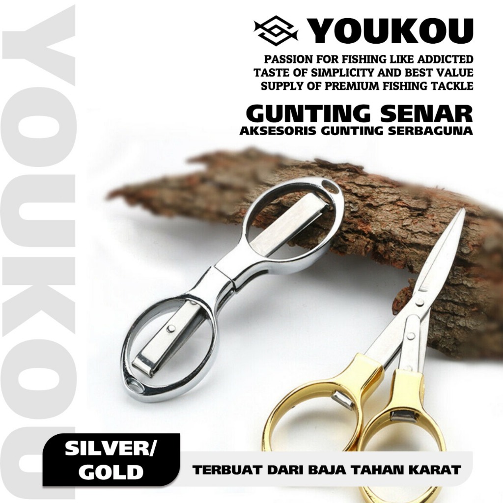 

YOUKOU Gunting Kecil Mini Lipat Gunting Lipat Senar Pancing Gunting Kacamata / Gunting Serbaguna Multifungsi Portable / Gunting Kertas Kapas Stainless Steel